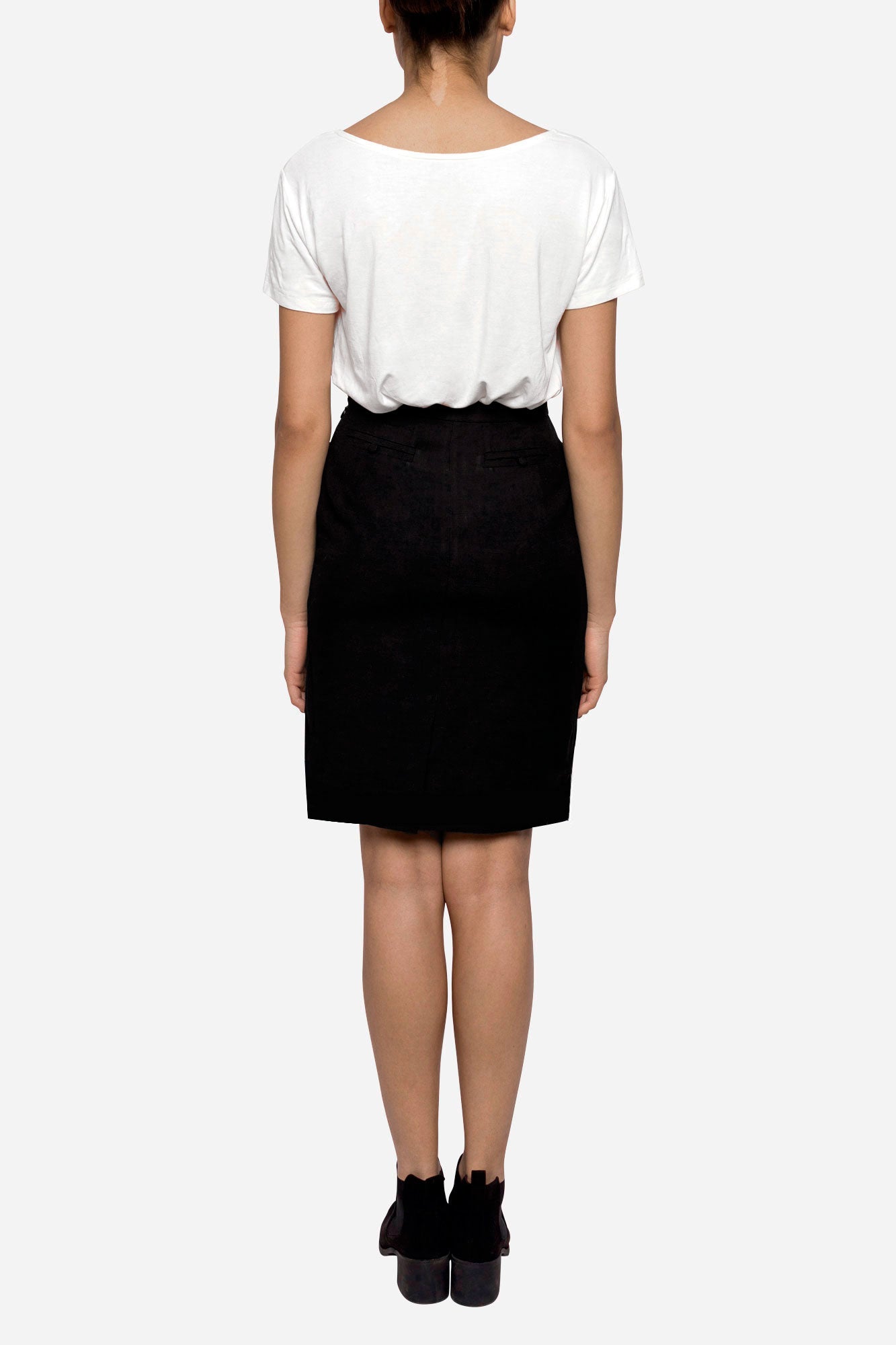 Tailored skirt with leather detail - Tindi